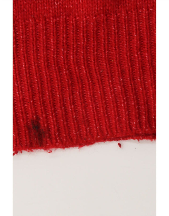 Maglione Girocollo Oversize da Donna ZARA UK 10 Piccolo Acrilico Rosso