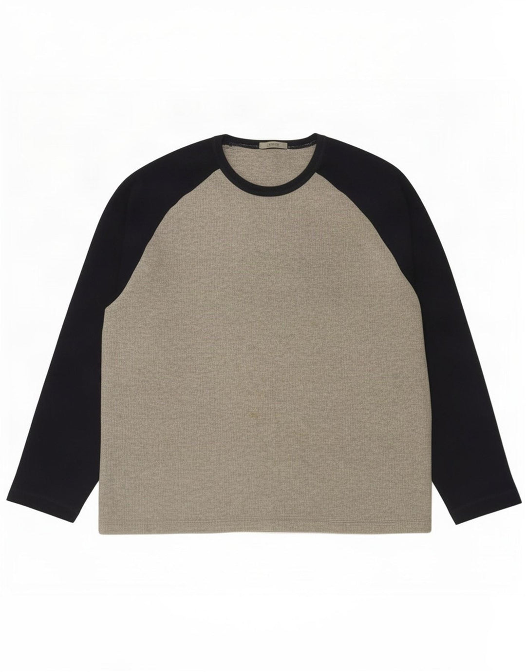 Marks & Spencer Top da uomo a maniche lunghe in cotone color block grigio medio