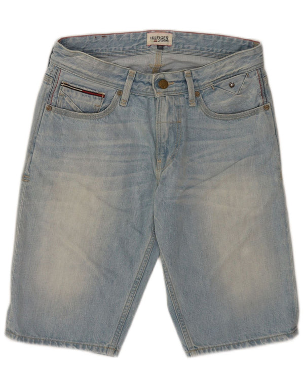 Pantaloncini di jeans regolari da uomo Tommy Hilfiger W29 cotone blu medio