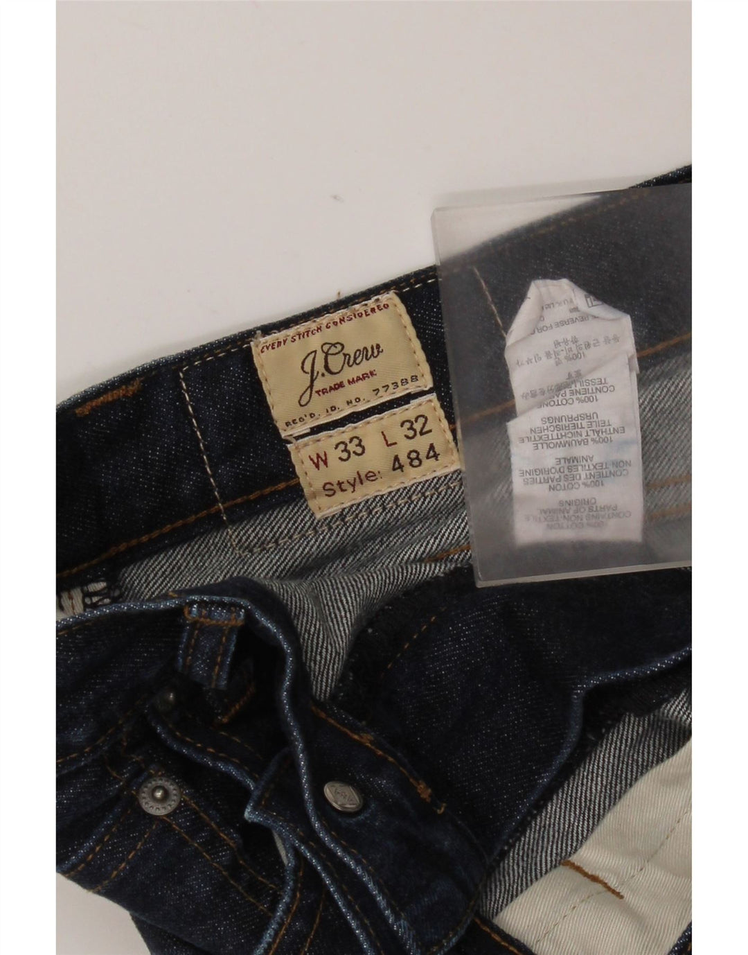 Jeans slim da uomo J. Crew W33 L32 cotone blu navy
