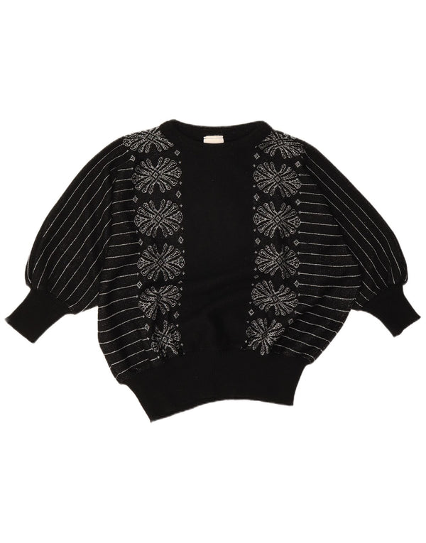 Maglione da donna con scollo a barca con maniche a 3/4 Damart IT 46/48 Large Nero