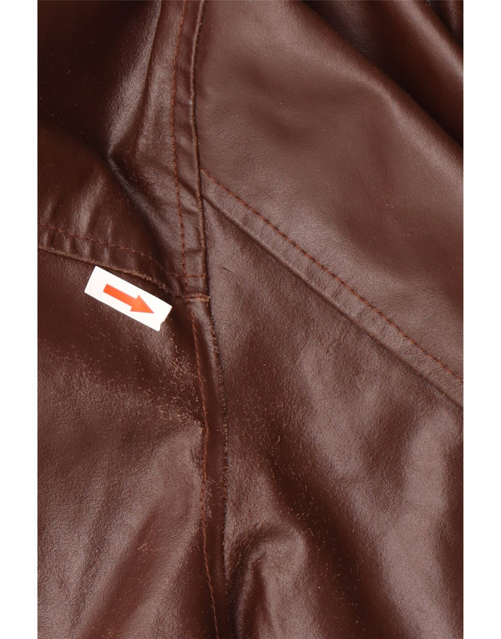 Giacca blazer in pelle da uomo a 3 bottoni Conbipel UK 40 grande in pelle marrone