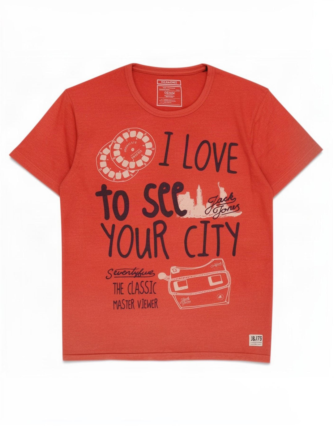 Jack & Jones T-shirt grafica da uomo grande rossa