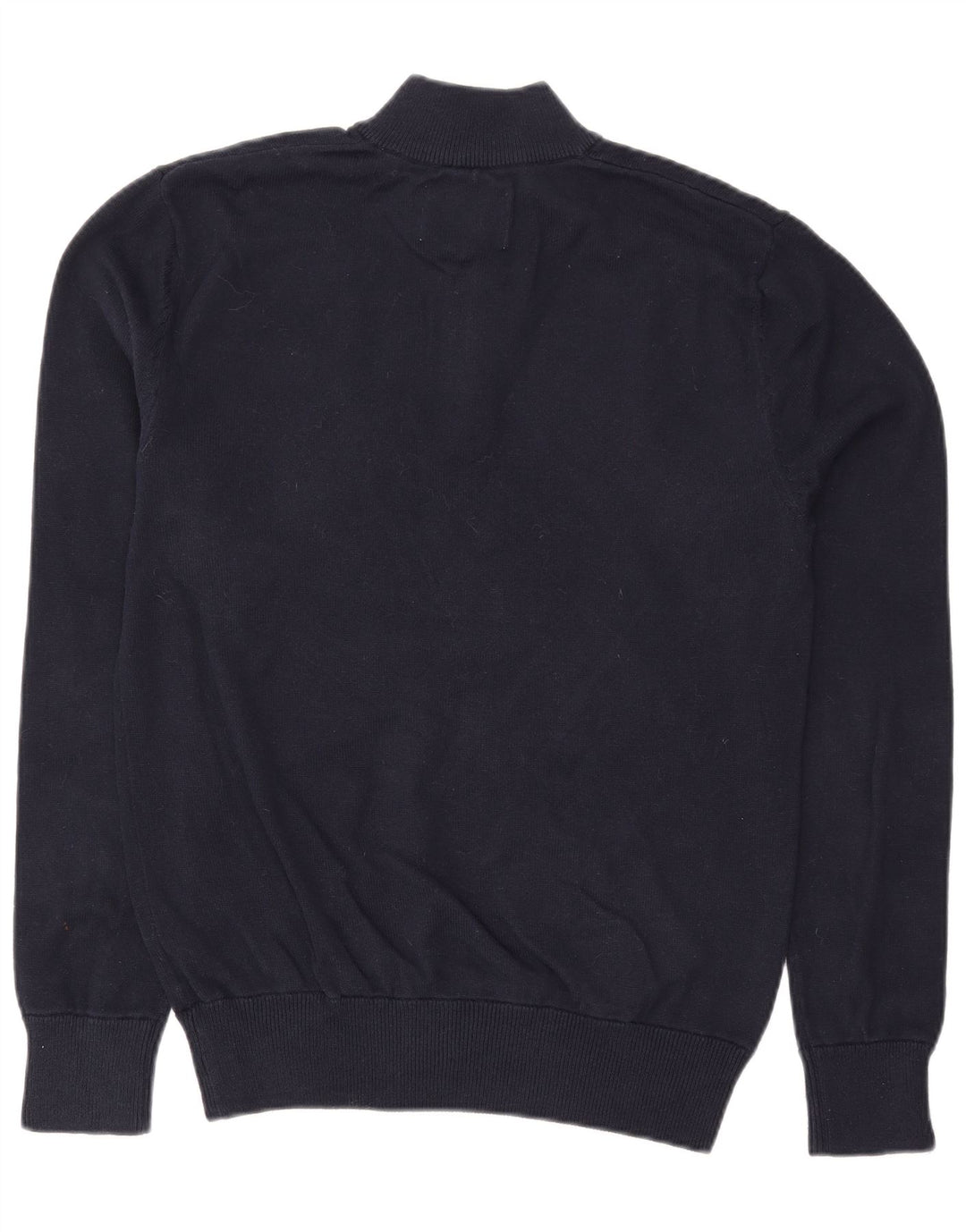 JACK WILLS Maglione da uomo con collo con zip in cotone medio blu navy