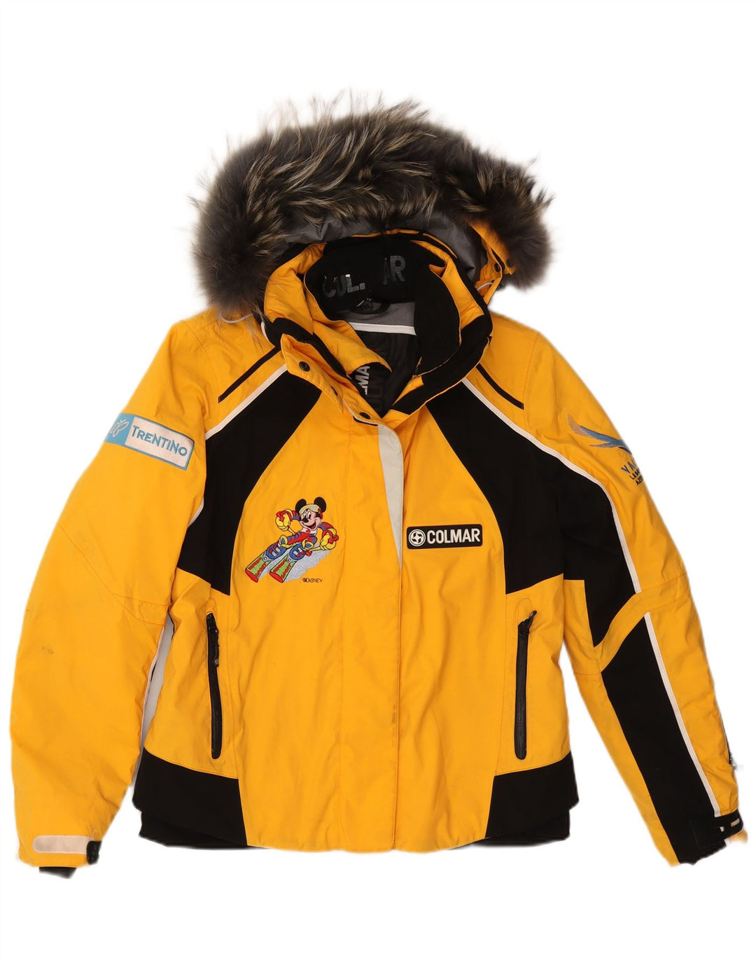 Giacca da sci con cappuccio da donna Colmar IT 48 XL Nylon color block giallo