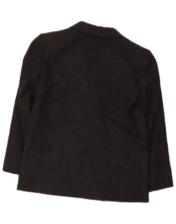 Giacca blazer doppiopetto vintage da donna UK 12 grigio medio