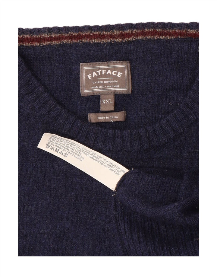 Maglione maglione girocollo da uomo Fat Face 2XL lana blu navy