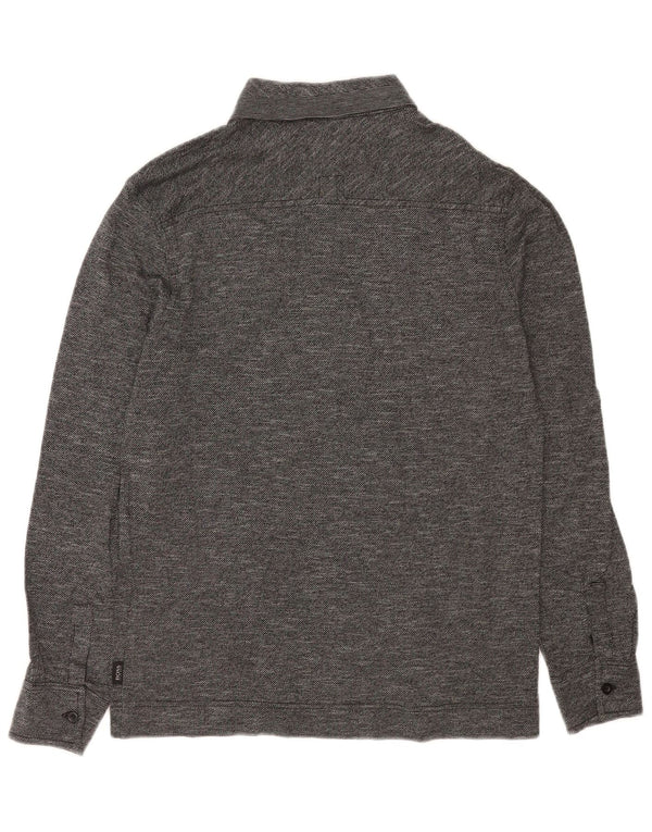 Polo da rugby da uomo con vestibilità regolare Hugo Boss, grigio medio chiazzato