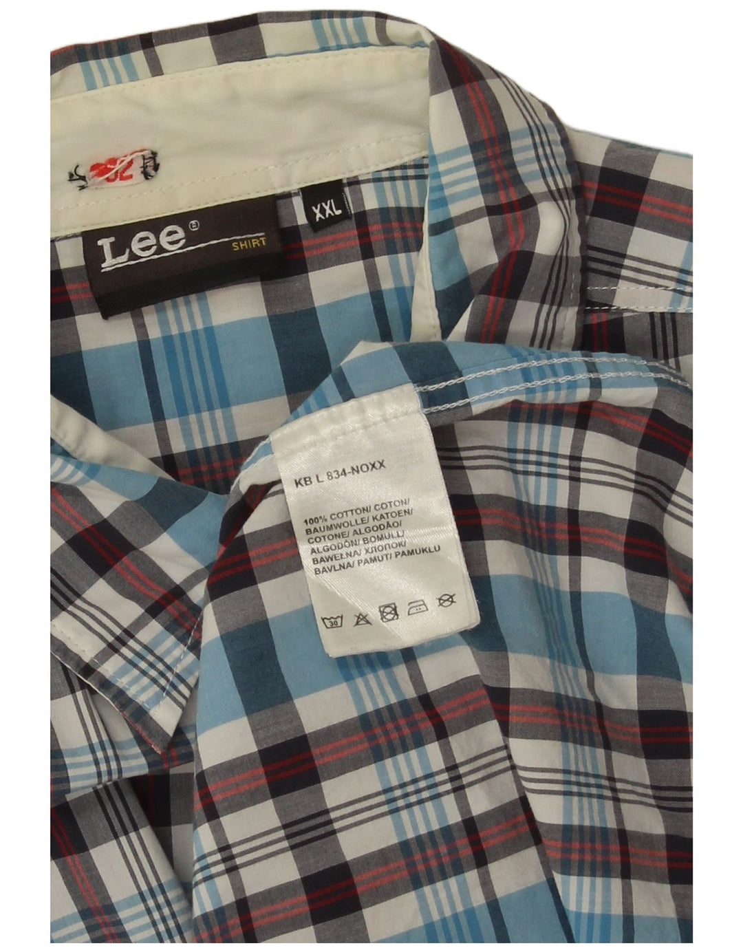 Camicia da uomo Lee 2XL in cotone a quadri blu