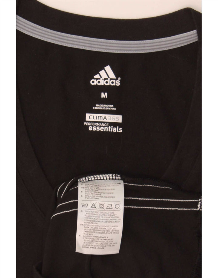 Canottiera Adidas Clima 365 da donna UK 12 medio cotone nero