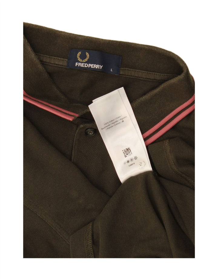 Polo da uomo Fred Perry grande in cotone kaki