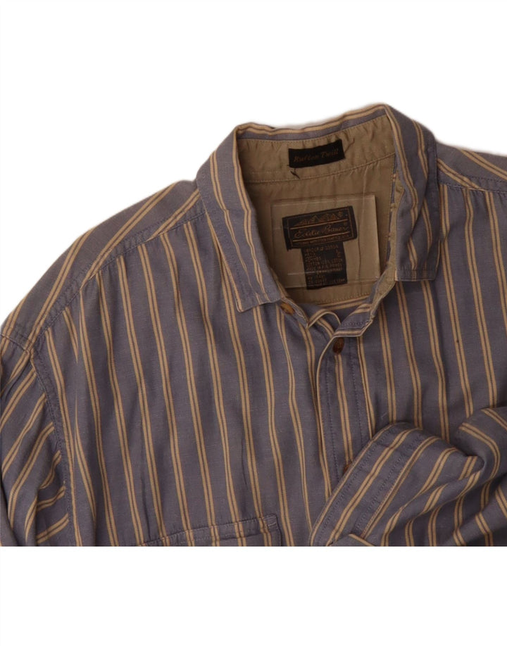 EDDIE BAUER Mens Short Sleeve Shirt Large Blue Pinstripe Cotton Vintage Eddie Bauer and Second-Hand Eddie Bauer from Messina Hembry 