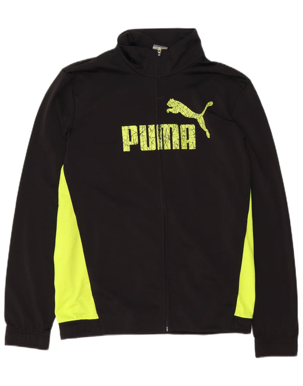 Giacca da ginnastica grafica da uomo Puma Small in poliestere color block nero