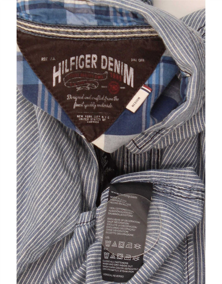 Camicia da uomo Tommy Hilfiger cotone gessato medio blu navy