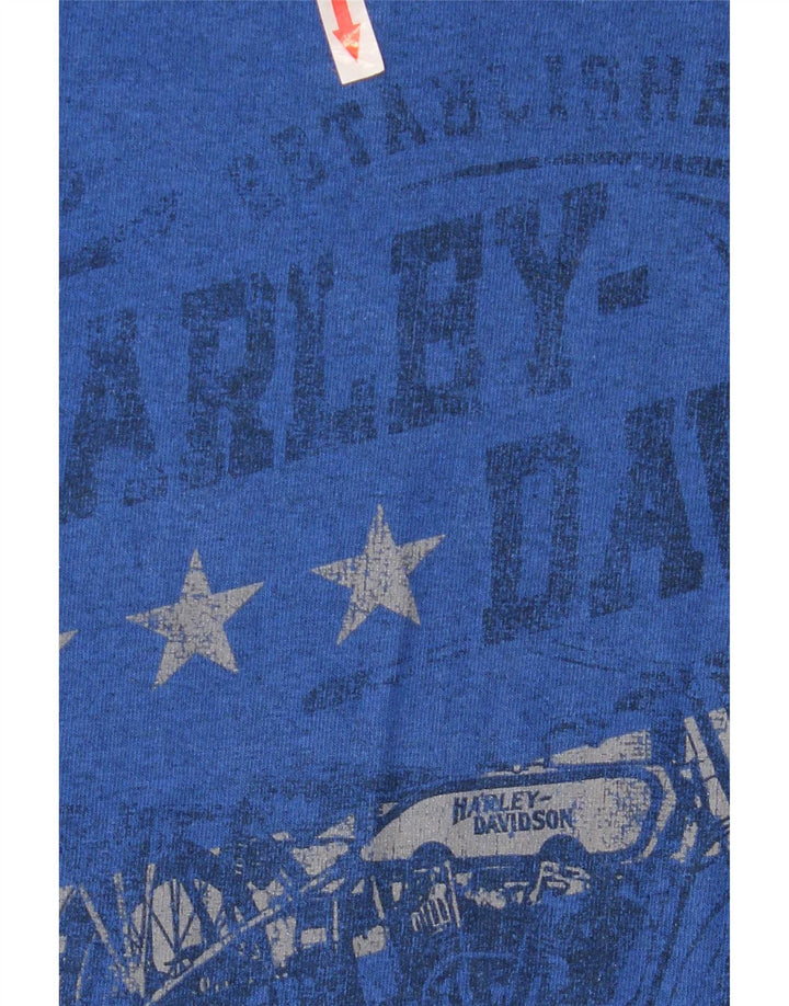 T-shirt grafica da uomo Harley Davidson Top piccola moto blu