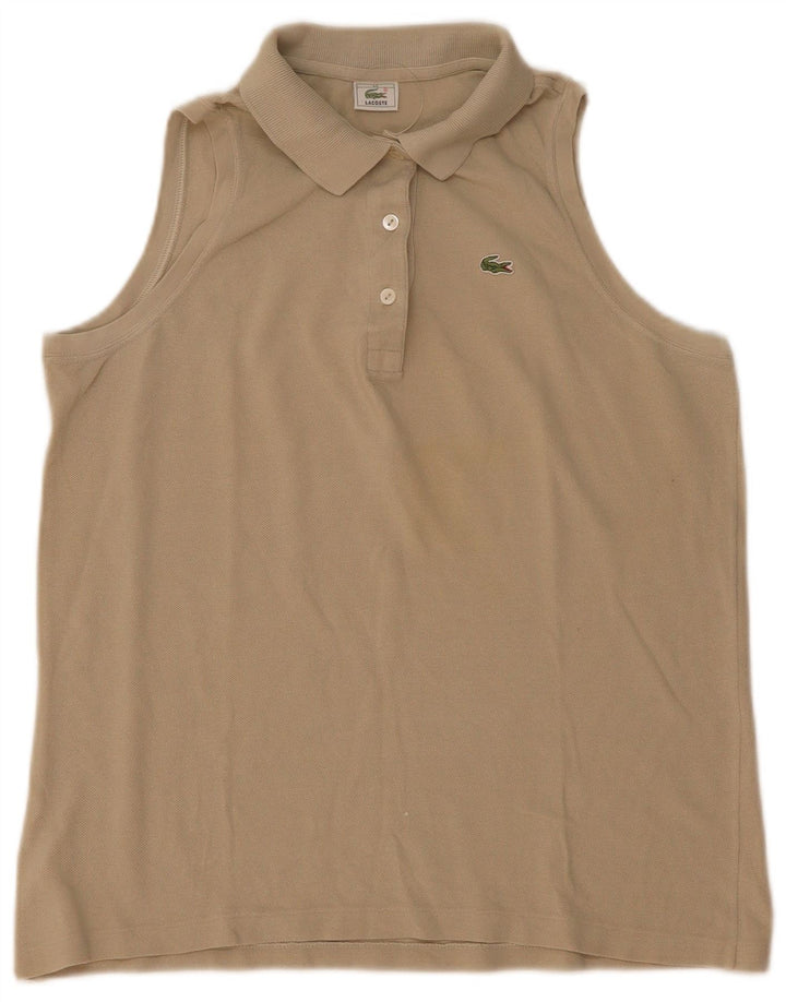 Polo senza maniche da donna Lacoste taglia 44 grande beige