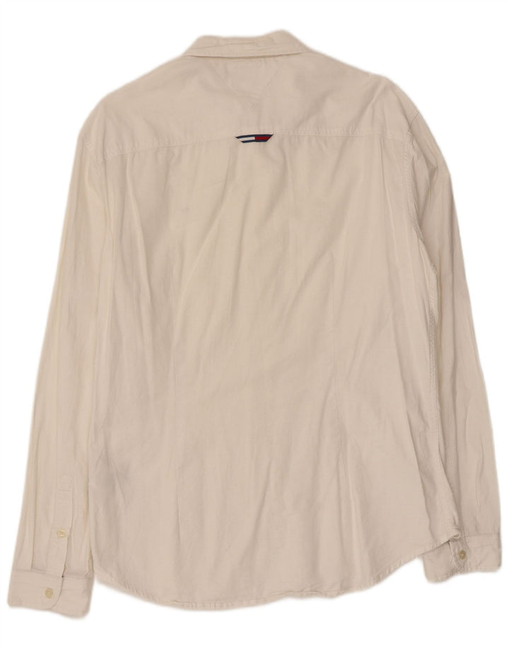 TOMMY HILFIGER Camicia slim fit da uomo in cotone bianco medio