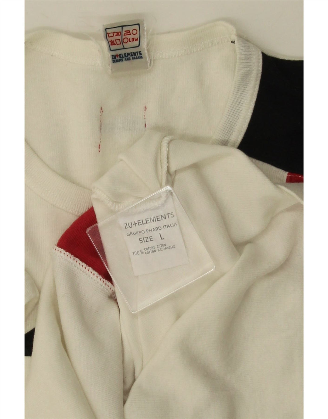 ZU ELEments T-shirt grafica da uomo Top grande in cotone color block bianco