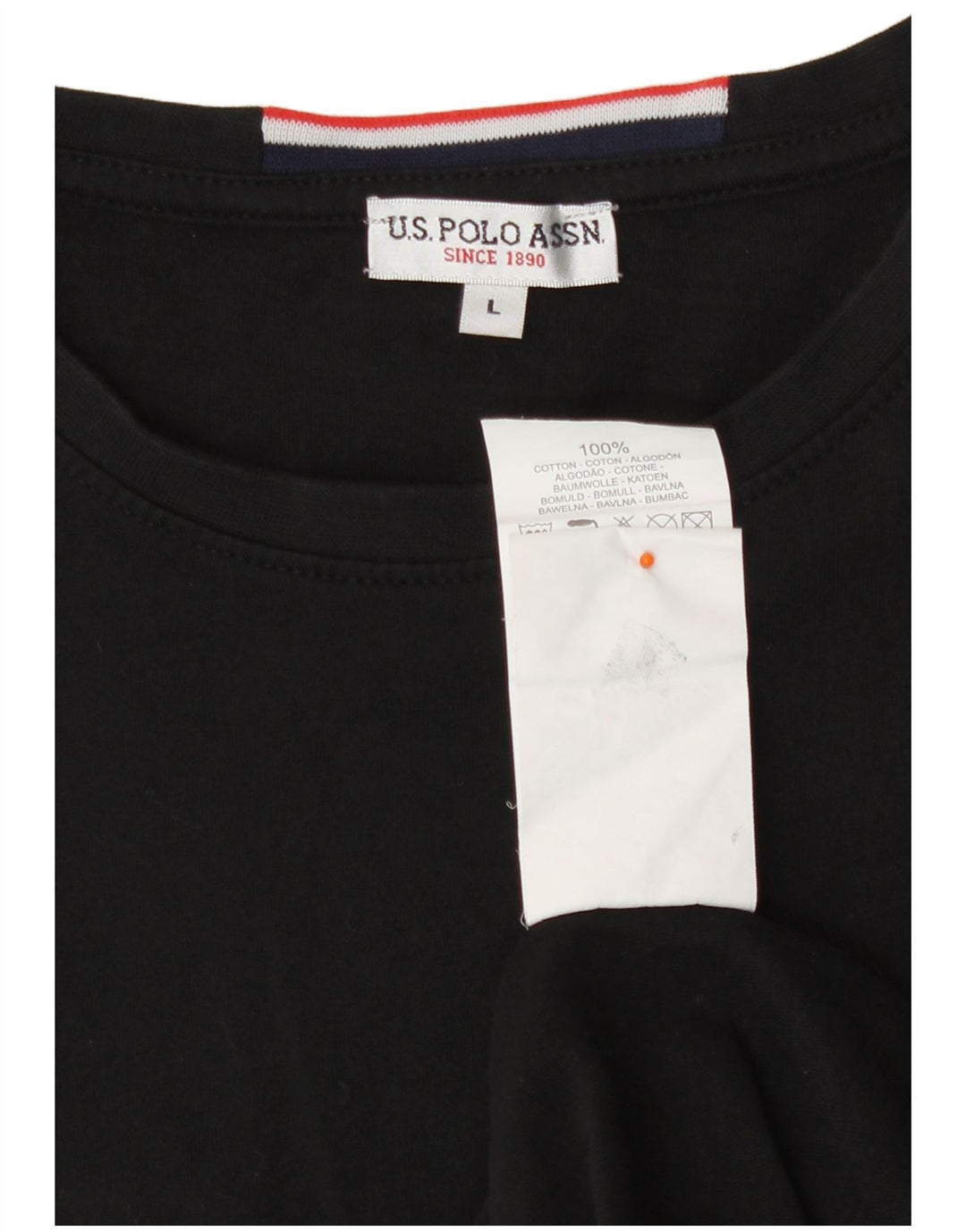 Polo Assn. Top da uomo a manica lunga grande in cotone nero