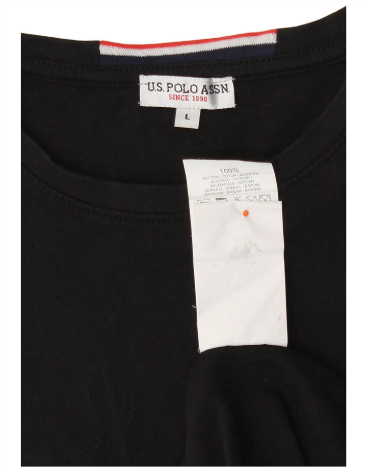 Polo Assn. Top da uomo a manica lunga grande in cotone nero