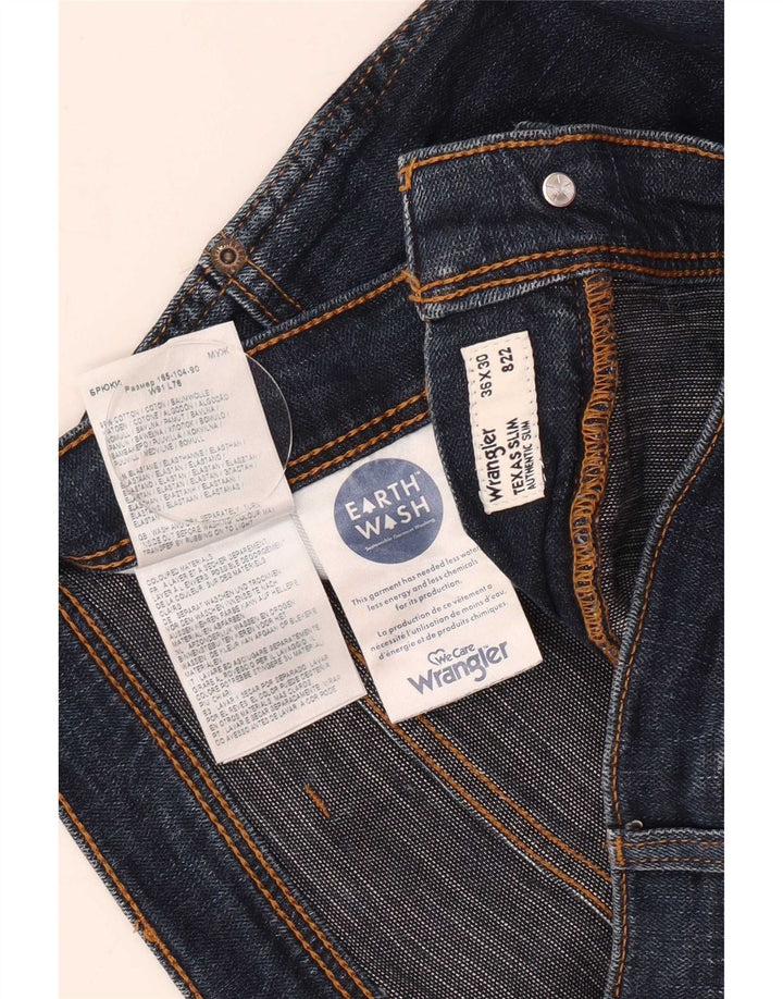 Jeans slim da uomo Wrangler W36 L30 cotone blu navy