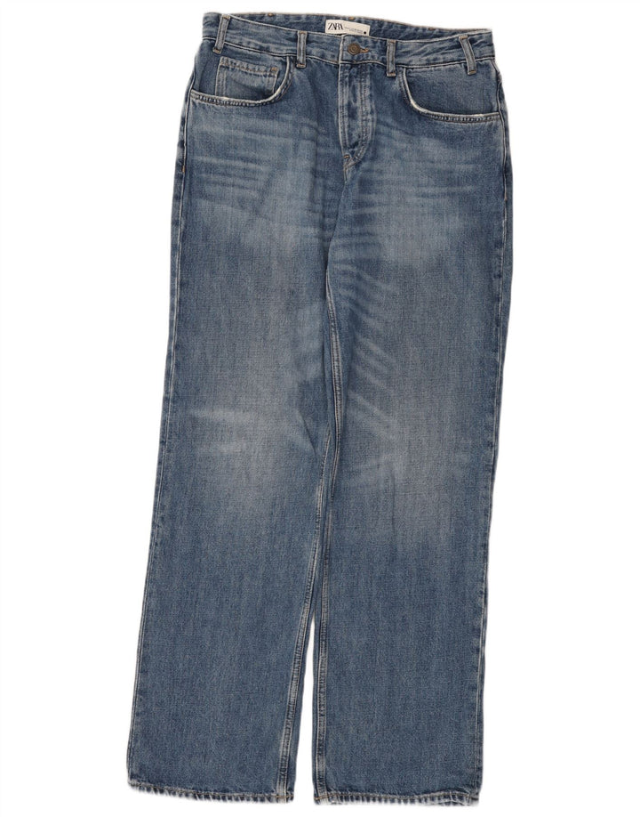 Jeans dritti da donna Zara EU 42 Large W32 L31 cotone blu