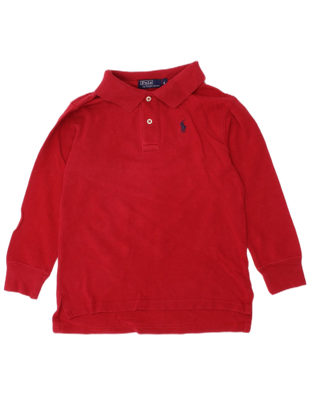 POLO RALPH LAUREN Polo a maniche lunghe da bambino 3-4 anni in cotone rosso