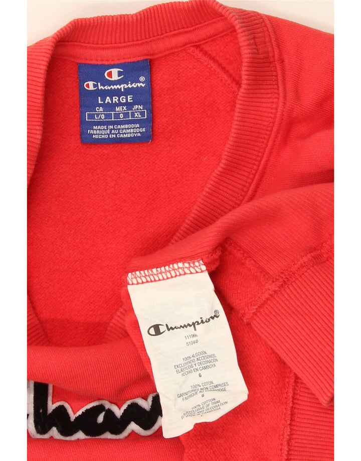 Felpa grafica da uomo Champion Felpa grande in cotone rosso