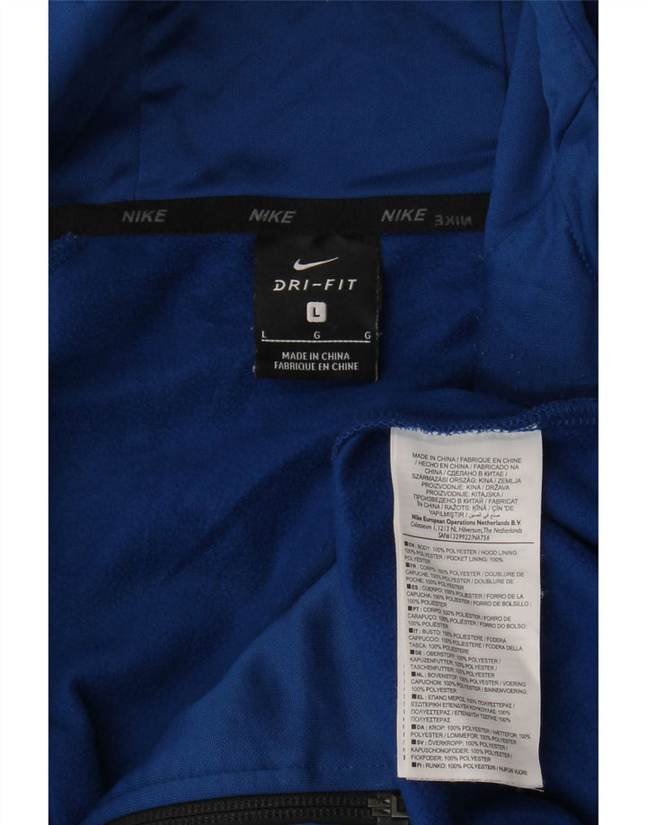 Felpa con cappuccio e zip Nike Dri Fit da uomo, grande, in poliestere blu