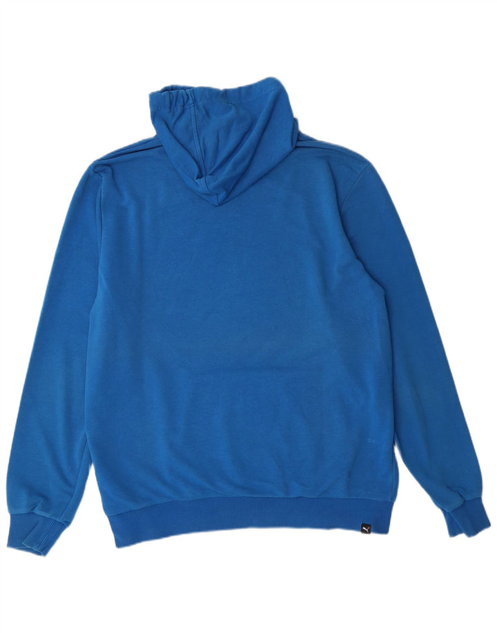 PUMA Felpa con cappuccio grafica da uomo grande in cotone blu