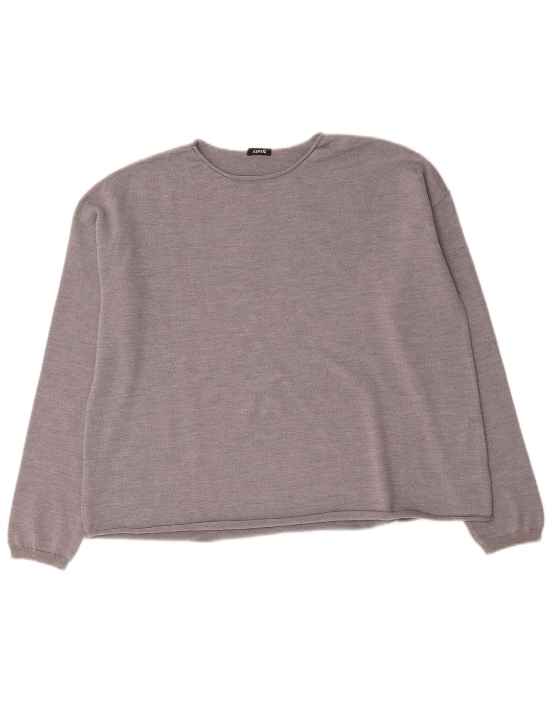 Maglione maglione da donna con scollo a barca Aspesi UK 16 grande lana grigia