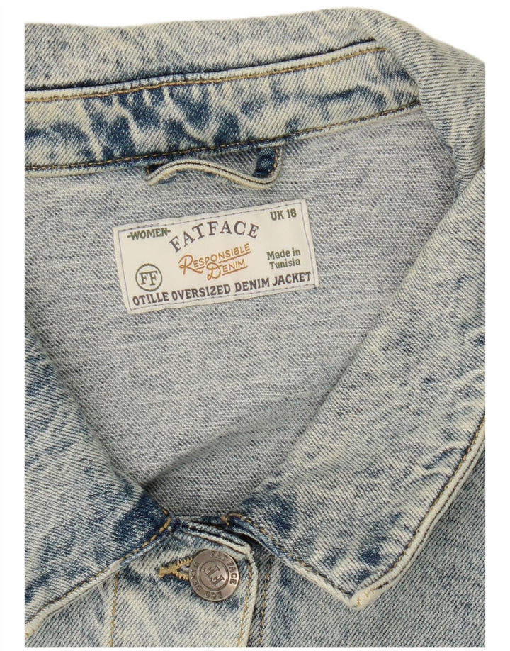 Giacca di jeans da donna Fat Face UK 18 XL Cotone blu