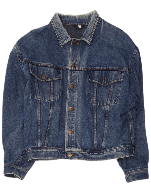 Giacca di jeans vintage da uomo IT 52 XL in cotone blu