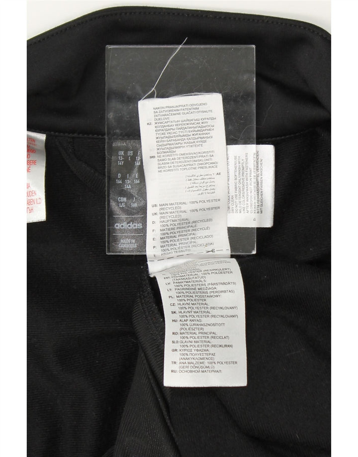 ADIDAS Boys Tracksuit Top Jacket 13-14 Years Black Polyester Vintage Adidas and Second-Hand Adidas from Messina Hembry 