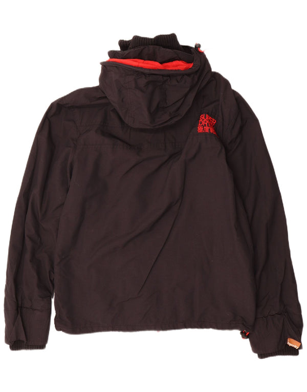 Giacca a vento da uomo con cappuccio The Windcheater SUPERDRY UK 40 grande nera