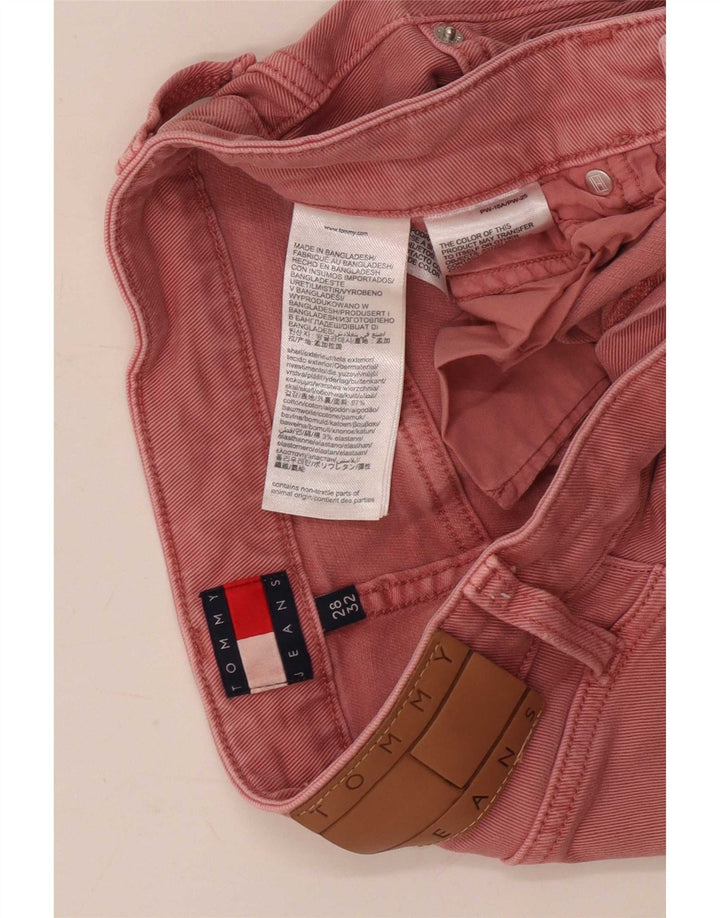 Jeans dritti da donna Tommy Hilfiger W28 L29 cotone rosa