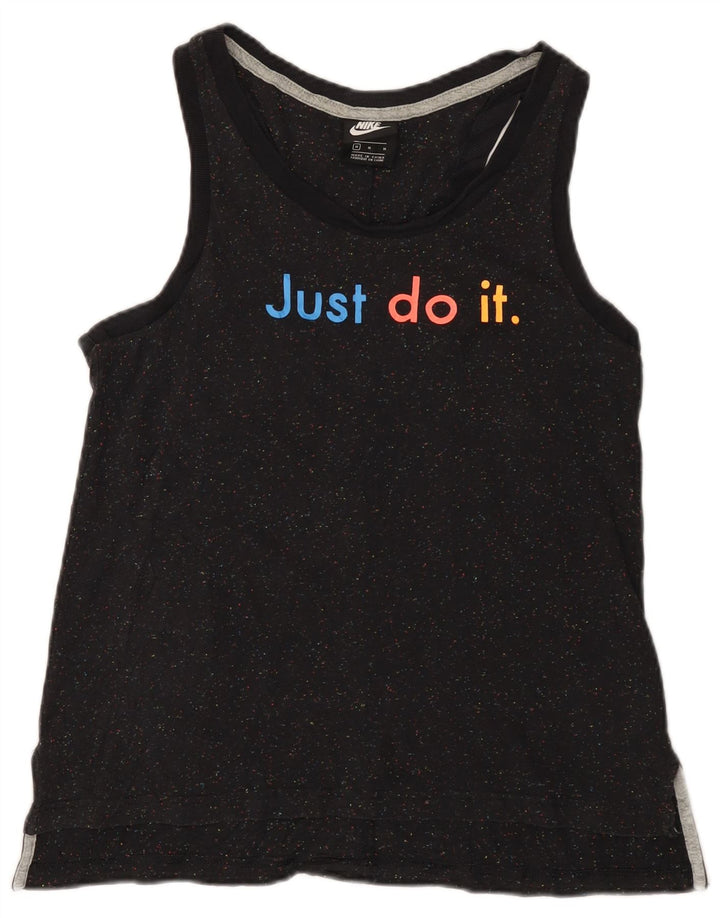 Canotta grafica NIKE da donna UK 12 cotone medio nero screziato