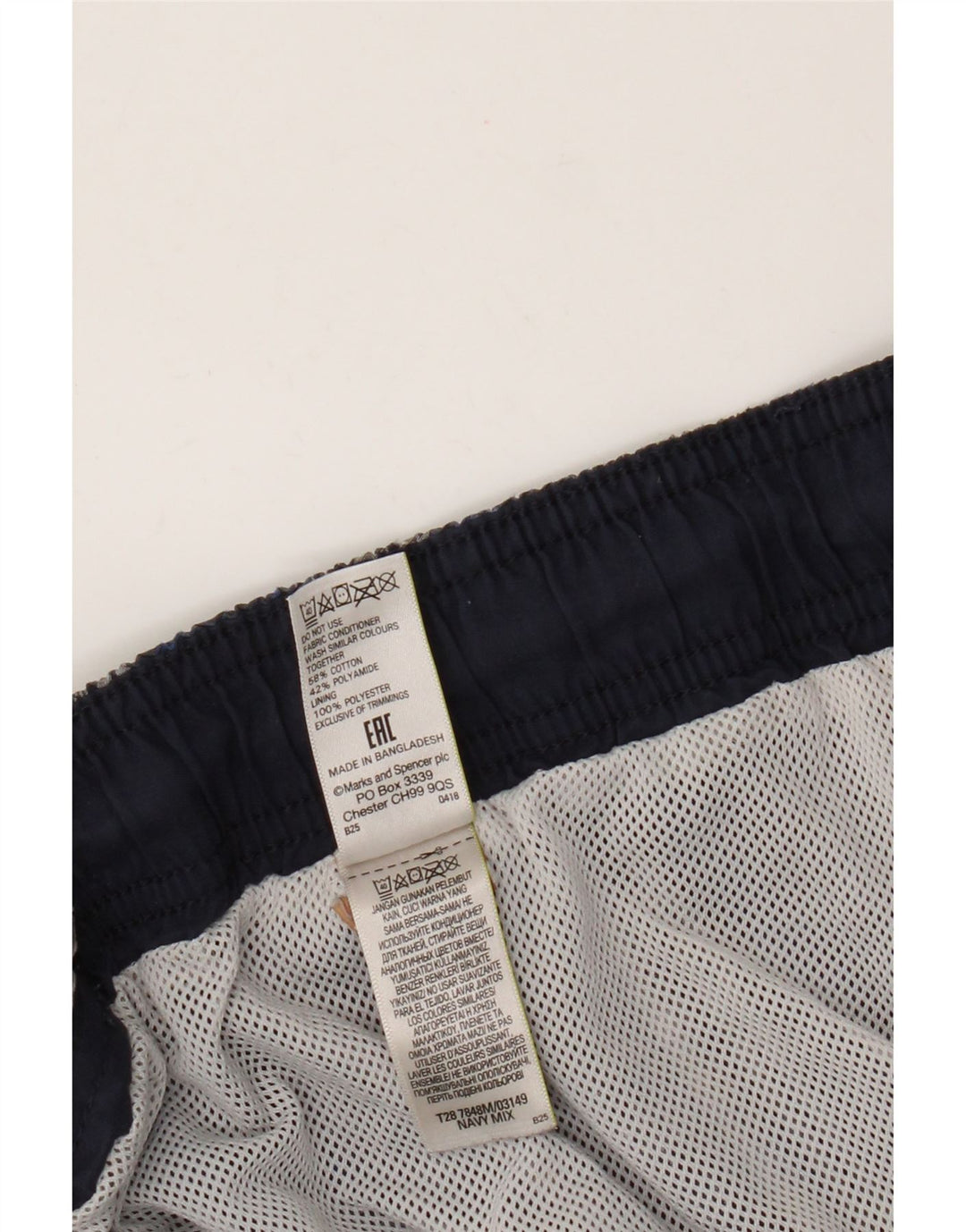 Pantaloncini da bagno da uomo Marks & Spencer 2XL cotone a quadri blu