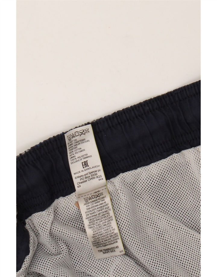Pantaloncini da bagno da uomo Marks & Spencer 2XL cotone a quadri blu