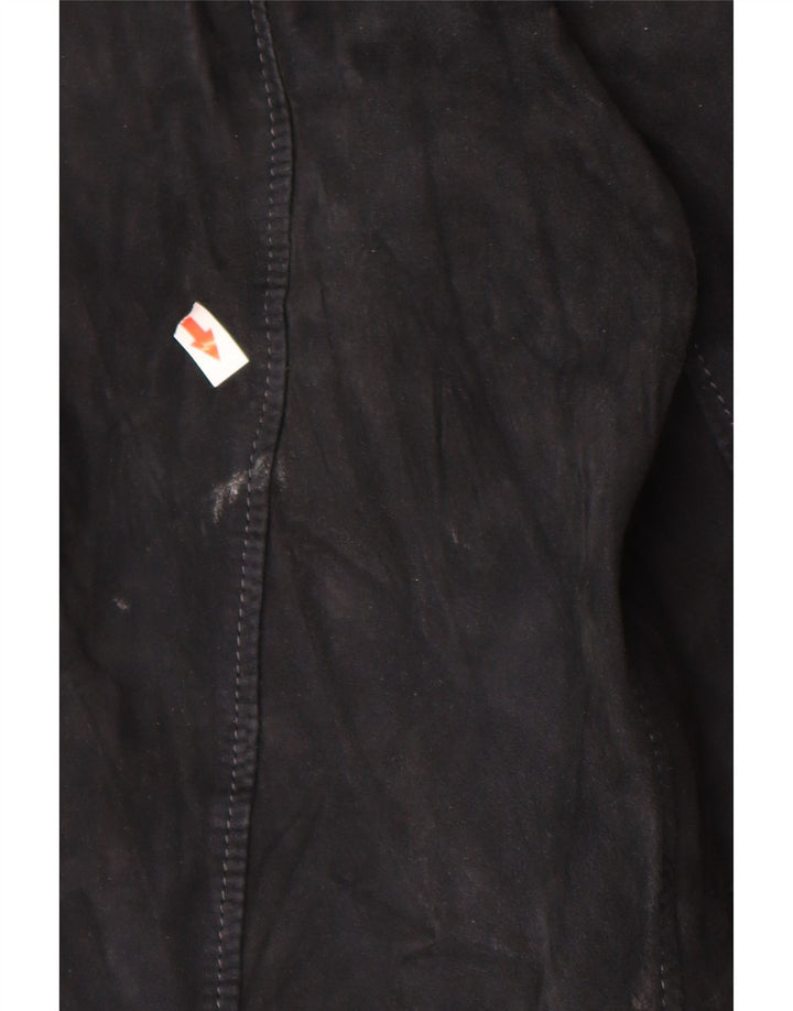 Giubbotto bomber in pelle scamosciata da donna Jeckerson UK 18 XL Blu navy