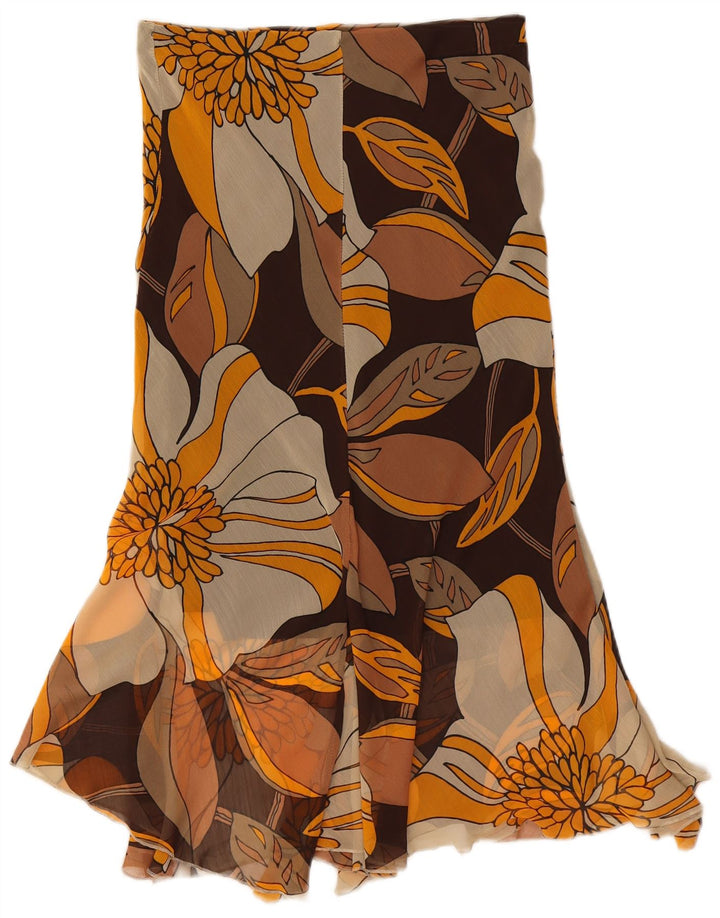 Gonna asimmetrica da donna vintage grande W30 in poliestere floreale multicolore