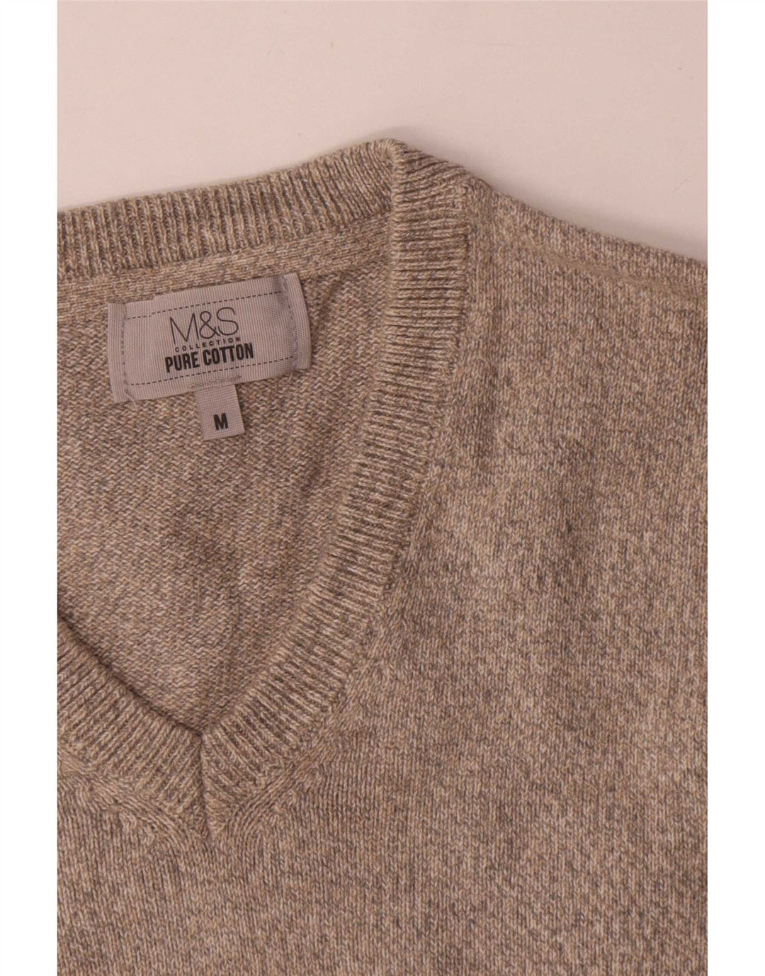 Canotta da uomo Marks & Spencer in cotone beige medio