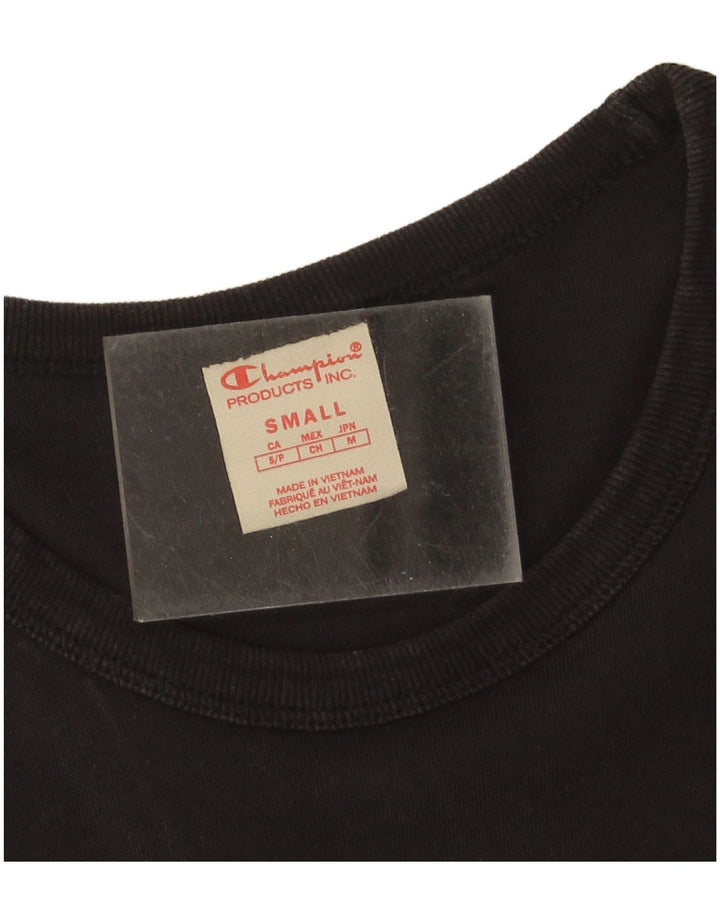 T-shirt grafica da uomo Champion Top piccola in cotone nero