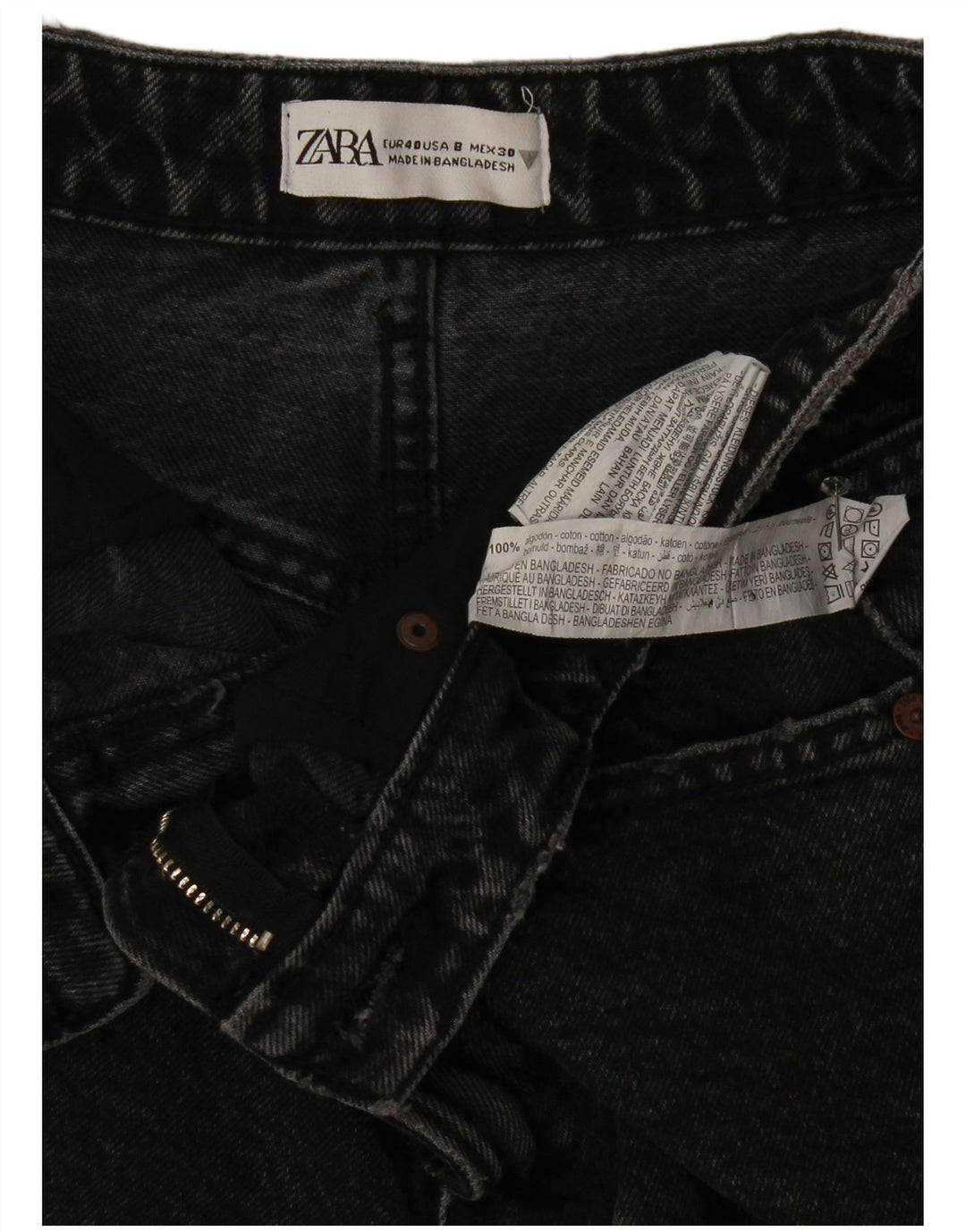 Pantaloncini di jeans da donna Zara EU 40 medi W30 cotone grigio