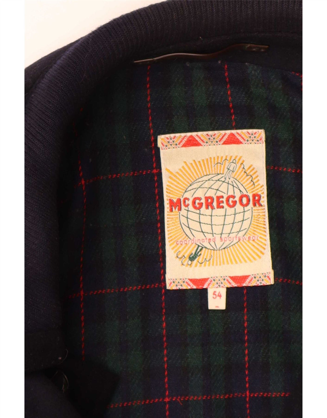Giacca utility da uomo MC Gregor IT 54 2XL Classica in lana a quadri blu navy