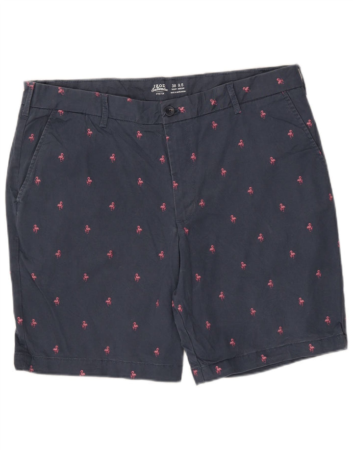 Pantaloncini chino da uomo con motivo astratto acqua salata IZOD W38 XL blu navy