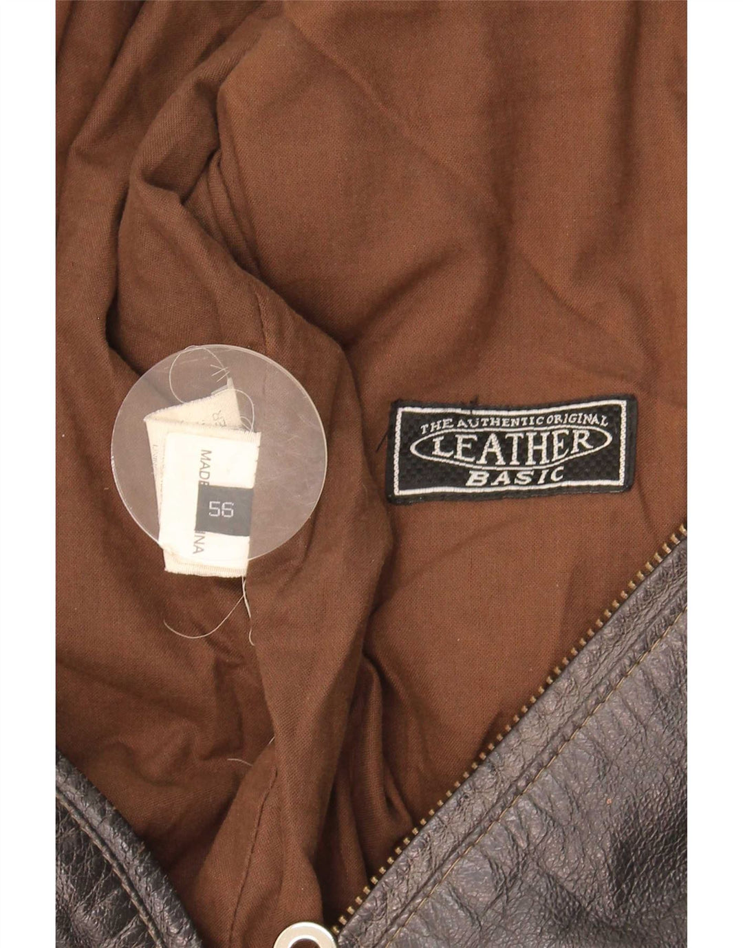 Giacca in pelle militare vintage da uomo IT 56 3XL Marrone