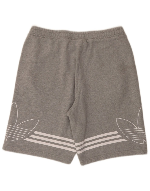 Pantaloncini sportivi Adidas da uomo con grafica grande, cotone chiazzato grigio