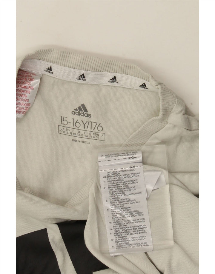T-shirt grafica Adidas da bambino 15-16 anni in cotone bianco