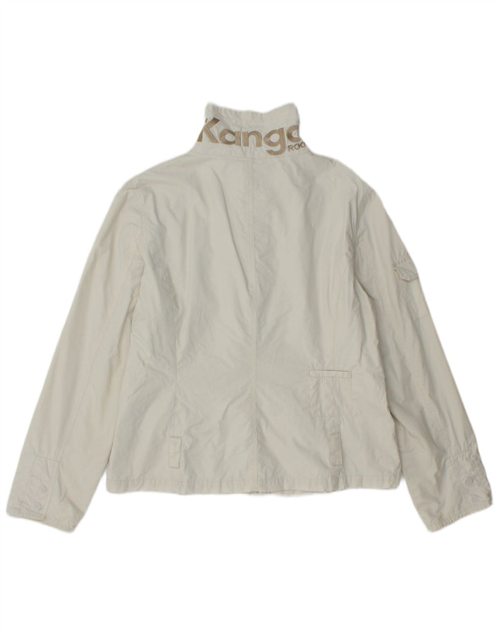 Giubbotto bomber grafico da donna Kangaroos UK 18 XL cotone bianco sporco